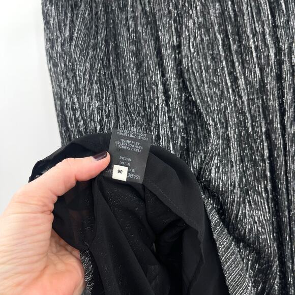 Isabel Marant Etoile‎ Beatrice Midi Skirt Gunmetal Grey Silver Black Metallic Sm - Picture 15 of 16